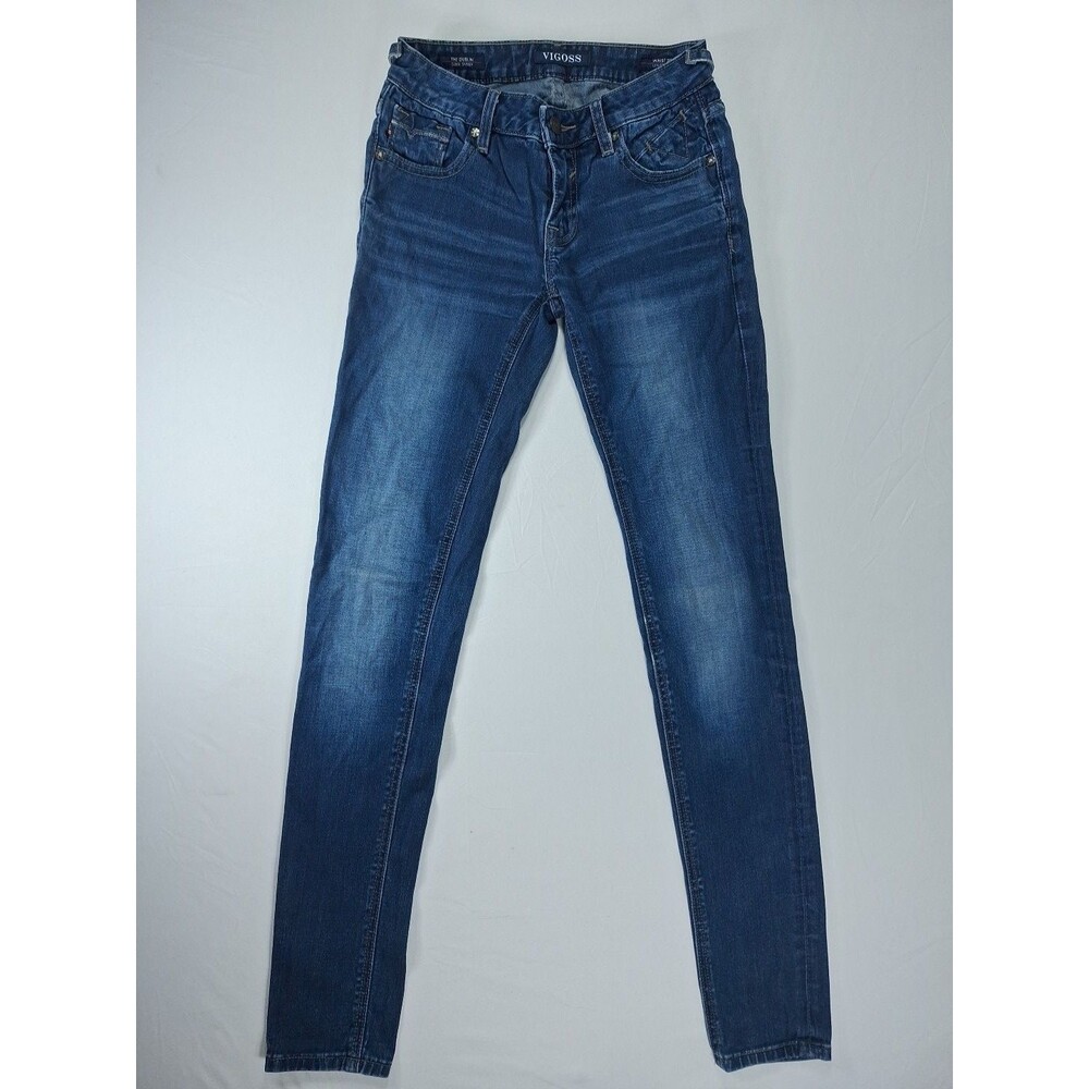 Vigoss Women's The Dublin Super Skinny 24x31 6 Pocket Blue Med Wash Jeans